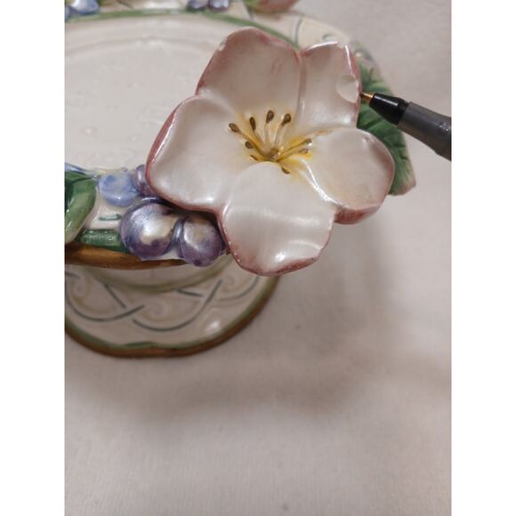 Fitz and Floyd Classics Candle Holder Garden Rhapsody Collection Pedestal 1999 - Picture 16 of 16